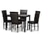 Baxton Studio Thea Modern Dark Brown Faux Leather Upholstered 5-Piece Dining Set 142-8031-8026 - alternate 1